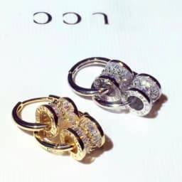 New Designer Earrings. There Are Two Detachable Wearing Modes, Round Shiny Zircon Silvery Earrings. Cute Christmas Gift.