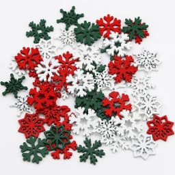 (50 Pieces) Christmas Snowflakes, Multicolored Wooden Pieces, Mixed Shapes, Wooden Snowflakes, Christmas Decorations, Pendants,