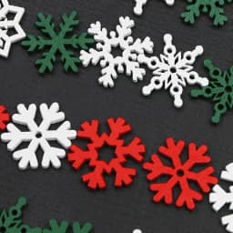 (50 Pieces) Christmas Snowflakes, Multicolored Wooden Pieces, Mixed Shapes, Wooden Snowflakes, Christmas Decorations, Pendants,