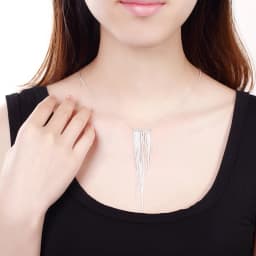 Fine 925 Sterling Silver Jewelry Sets for Women 18 Inches Tassel Lines Necklace Earrings Fashion Party Wedding Christmas Gifts