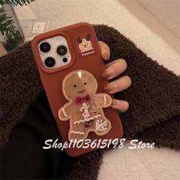 Cute Christmas Cookie Man Phone Griptok Bracket For iPhone Samsung Redmi Universal Phone Accessories Phone Holder Grip Tok Stand