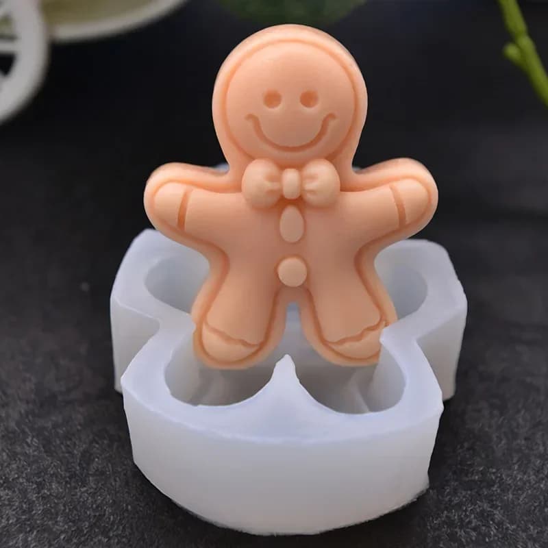 Gingerbread Man Silicone Mold New Gingerbread Sugar Cake DIY Candle Making Supplies Mould Festival Gifts Christmas Decoraions