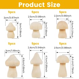 30pcs Unfinished Wooden Mushroom or 20pcs Mini Doll for Arts and Crafts DIY Projects Ornaments Kids Birthday Christmas Gifts