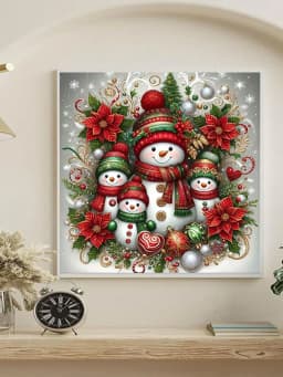 Christmas Snowman Diamond Painting Set, DIY Adult Full Diamond Home Decoration Painting Set, Adult, Frameless Crafts