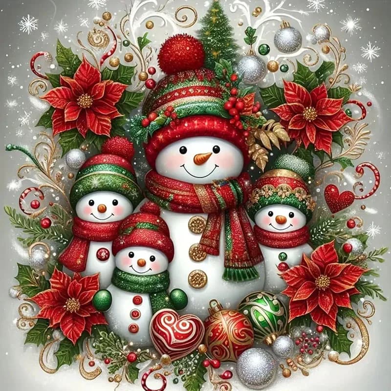 Christmas Snowman Diamond Painting Set, DIY Adult Full Diamond Home Decoration Painting Set, Adult, Frameless Crafts