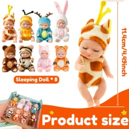 6-12Pcs Reborn Doll Kit Toy Simulation Princess Dolls Toy Mini Cute Sleeping Baby with Clothes Christmas Birthday Christmas Gift
