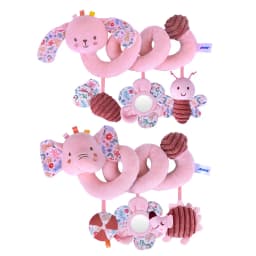 Infant Carseat Sensory Toys Hanging Stroller Accessories Toys with Mirror, BB Squeaker and Rattles, Ideal Christmas Gifts