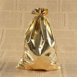 10pcs 9 Sizes (5*7-20*30cm) Gift Bags Gold Silver Color Drawable Organza Pouch Christmas Wedding Gift Jewelry Craft Candy Bags