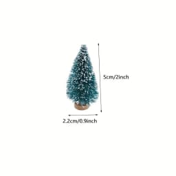 12pc Artificial Mini Christmas Tree Sisal Trees with Wood Base Bottle Brush Trees for Christmas Table Top Decor Winter Ornaments