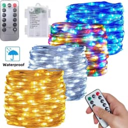 50-300LED Fairy Light Battery Operated, with Remote ,8mode Waterproof Christmas Decorative Light String Birthday, Party, Holiday