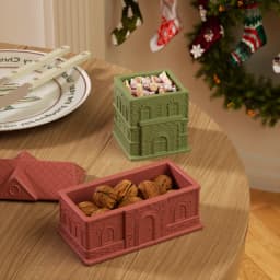 Gingerbread Cottage Candle Jar Concrete Silicone Mold DIY Christmas Candle Vessel Jesmonite Mould Xmas Home Decoration