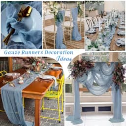 6PCS Gauze Table Runner Wedding Semi-Sheer Vintage Cheesecloth Dining Party Christmas Banquet Arches Cake Wholesale Table Decor