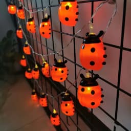 6M 40LED Rome Decoration Ladybug String Lights Indoor Party Atmosphere Christmas Battery Flower Fairy Lights Curtains 176