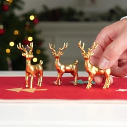 3PCS, Christmas mini Reindeer Resin Ornaments, colorful Three-Dimensional Deer Table Decoration Handicrafts