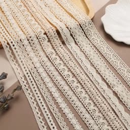 5 Meters Cotton Lace Trim Ribbon Beige Sewing Trim Lace Ribbon Crochet Lace Fabric DIY Wedding Party Craft Christmas Gift Decor