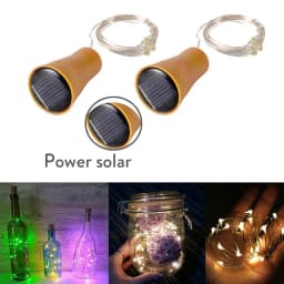 Solar Powered 10LED 20LED Wine Bottle Lights Cork Shape Fairy Lights Garland Christmas Light Copper Wire Home Room Decor Lamp