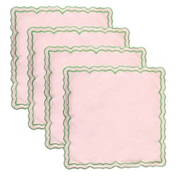 Lotus Shaped Embroidered Edge Napkins 4pcs/set Thickened Pure Cotton Breathable Placemats for Weddings Christmas Daily Party