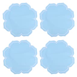 Lotus Shaped Embroidered Edge Napkins 4pcs/set Thickened Pure Cotton Breathable Placemats for Weddings Christmas Daily Party