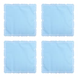 Lotus Shaped Embroidered Edge Napkins 4pcs/set Thickened Pure Cotton Breathable Placemats for Weddings Christmas Daily Party