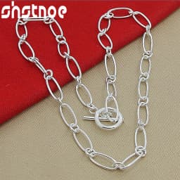 SHSTONE 925 Sterling Silver Multi-Loop Necklace For Women Party Engagement Wedding Fashion Fine Jewelry Birthday Christmas Gift