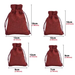 50PCS Christmas Red Green Drawstring Burlap Jute Gift Bags DIY Wedding Favor Gift For Packaging Candy Chocolate Jewery
