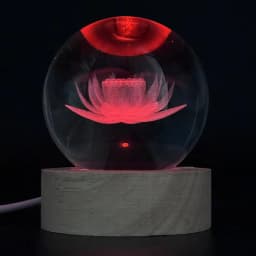 1pc 3D Lotus Crystal Ball Color Laser Engraving Night Light, Holiday Gifts, for Friends, Colleagues, Wife, Parents, Christmas, V