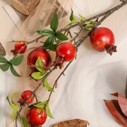 New Artificial Pomegranate Long Branch 6-Fruit Artificial Fruits Flowers For Home Wedding Party Table Decoration Christmas Decor