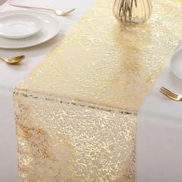 Gold Table Runner Metallic Glitter Table Cloths Runner Metallic Roll Rectangle for Birthday Wedding Home Christmas Table Decor