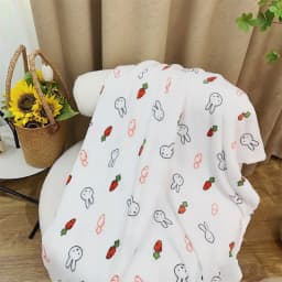 Kawaii Miffy Cute Flannel Quilt Office Napping Sheet Student Baby Soft Warm Blanket with Christmas Gift Toy