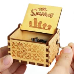 2026 HOT Commemorative Music Box Hand Crank Holiday Gift Christmas Gift Wooden Simpson Music Box Pink Panther Music Box