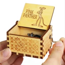 2026 HOT Commemorative Music Box Hand Crank Holiday Gift Christmas Gift Wooden Simpson Music Box Pink Panther Music Box