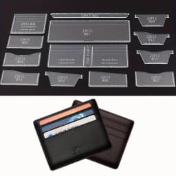 13Pcs/Set Universal Short Clip Wallet Pattern Stencil DIY Leather Sewing Template Kit for Handmade Wallet Making Christmas Gift