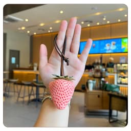 3D Resin Strawberry Bag Charm Cute Keychain Pendant for Phone Lanyard Bag Accessories Jewelry For Christmas