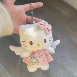 Hello Kitty Sanrio 15Cm Keychain Plush Angel Ins Doll Kawaii Pendant Anime Cartoon Plushie Toy Christmas Gifts For Children