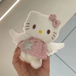 Hello Kitty Sanrio 15Cm Keychain Plush Angel Ins Doll Kawaii Pendant Anime Cartoon Plushie Toy Christmas Gifts For Children
