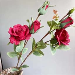 NEW Delicate Roses Branch 5 Heads Silk Artificial Flowers Home Wedding Decoration Flores Christmas Decor Room Table Arrangement