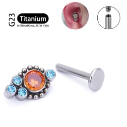 G23 Titanium ASTM F136 Cartilage Ear Studs Zircon Opal Agate Labret Lip Tragus Christmas Gift Piercing Jewelry For Women