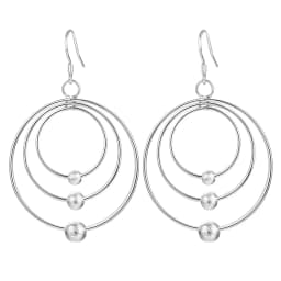 New pure 100% 925 Sterling Silver Earrings for Women Jewelry Three circle beads Christmas Gifts wedding party