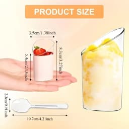 10/20PCS Disposable Slanted Cups Plastic Dessert Cups Ice-Cream Mousse Jelly Dessert Cups with Spoon Christmas Birthday Party