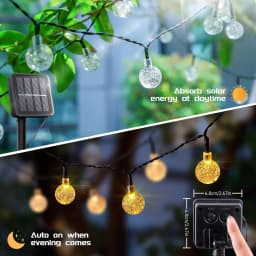 1pc Solar Crystal Ball Fairy String Lights 5M20L Outdoor Waterproof Christmas Decoration Camping Fairy Garland Garden Party