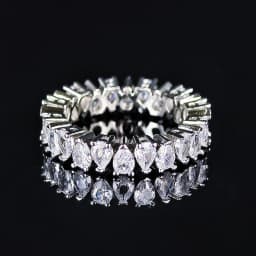 New Trendy Drainage Drip Silver Color Aesthetic Eternity Band Ring for Women Christmas Gift Jewelry Bulk Sell R7972