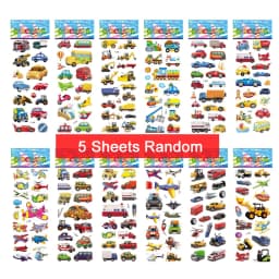 5 Sheets Kids Stickers Puffy Stickers for Children Birthday Christmas New Year Gift for Girl Boy Scrapbooking Cartoon Stickers