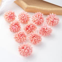 10/50Pcs Pink Silk Carnation Artificial Flowers Scrapbook Bridal Accessories Diy Wedding Rose Arch Christmas Wreaths Home Decor