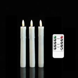 2/3/4 Pieces 7 inch Short Flameless LED Taper Candles With Remote Control,Plastic Realistic Flickering Christmas Candles