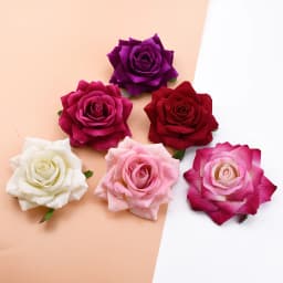 5/50/100pcs Wedding Decorative Plant Wall Flannel Roses Christmas Decorations for Home Scrapbooking Artificial Flowers Wholesale