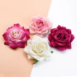 5/50/100pcs Wedding Decorative Plant Wall Flannel Roses Christmas Decorations for Home Scrapbooking Artificial Flowers Wholesale