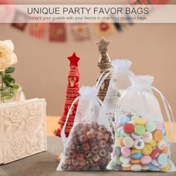 50-300Pcs Organza Gift Bag Sheer Mesh Bags Drawstring Jewelry Bag 7*9 10*15 15*20 20*30cm Christmas Wedding Party Pouches