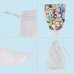 50-300Pcs Organza Gift Bag Sheer Mesh Bags Drawstring Jewelry Bag 7*9 10*15 15*20 20*30cm Christmas Wedding Party Pouches
