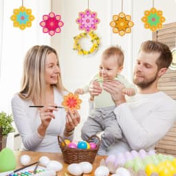 10pcs Wooden Flower Ornaments Unfinished Wooden Slices with Hole Wooden Blank Christmas Hanging Ornaments for DIY Crafts
