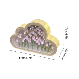 DIY Cloud Mirror Tulip Lamp Night Light Girl Bedroom Ornaments Photo Frame Handmade Glass Bedside Sleep Light Christmas Gifts 